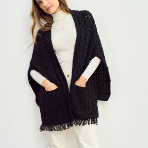 Shannon throwover by Aran Woolen Mills. Made in Ireland from 100% merino wool.